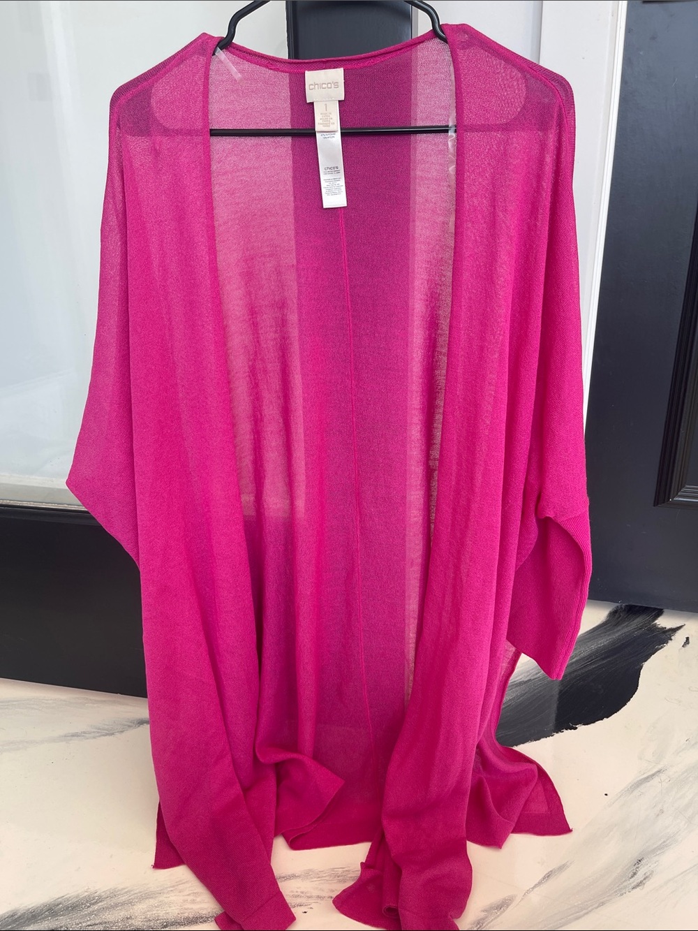 Chico's Fuchsia Open-Front Kimono Cardigan